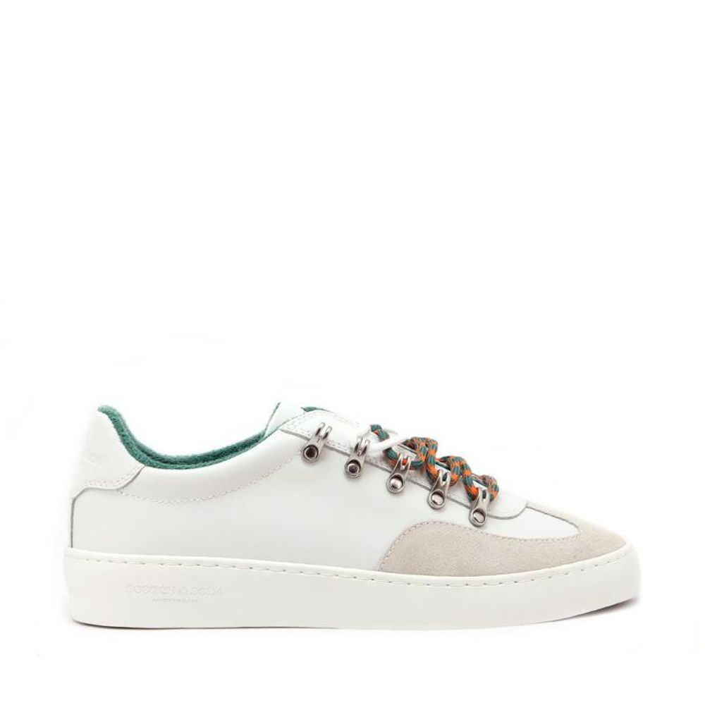 Scotch & Soda Weiße Low-Top-Sneaker aus Leder