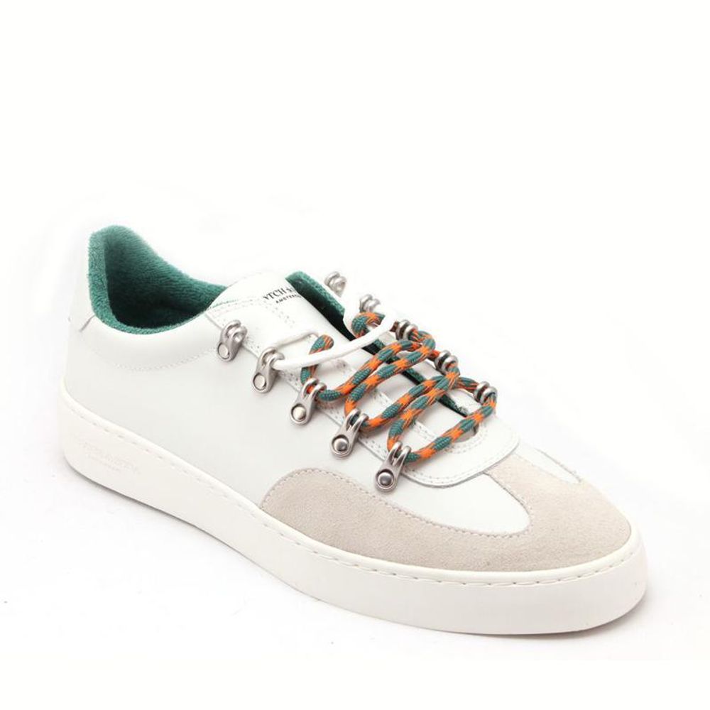 Scotch & Soda Weiße Low-Top-Sneaker aus Leder