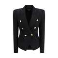 Balmain Schwarzer Oves Aries Wollblazer