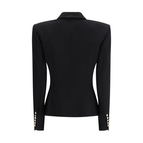 Balmain Schwarzer Oves Aries Wollblazer