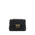 PINKO Schwarze Bos Taurus Kalbsleder Schultertasche