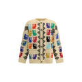 Valentino Mehrfarbige Strickjacke aus Fleece-Wolle