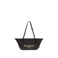 Balmain Schwarze Raffia-Umhängetasche