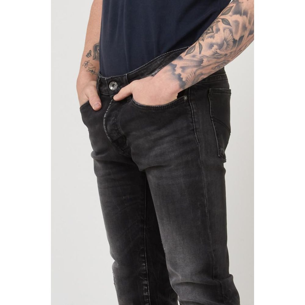 Gas Schwarze Baumwoll-Jeans im Slim Fit