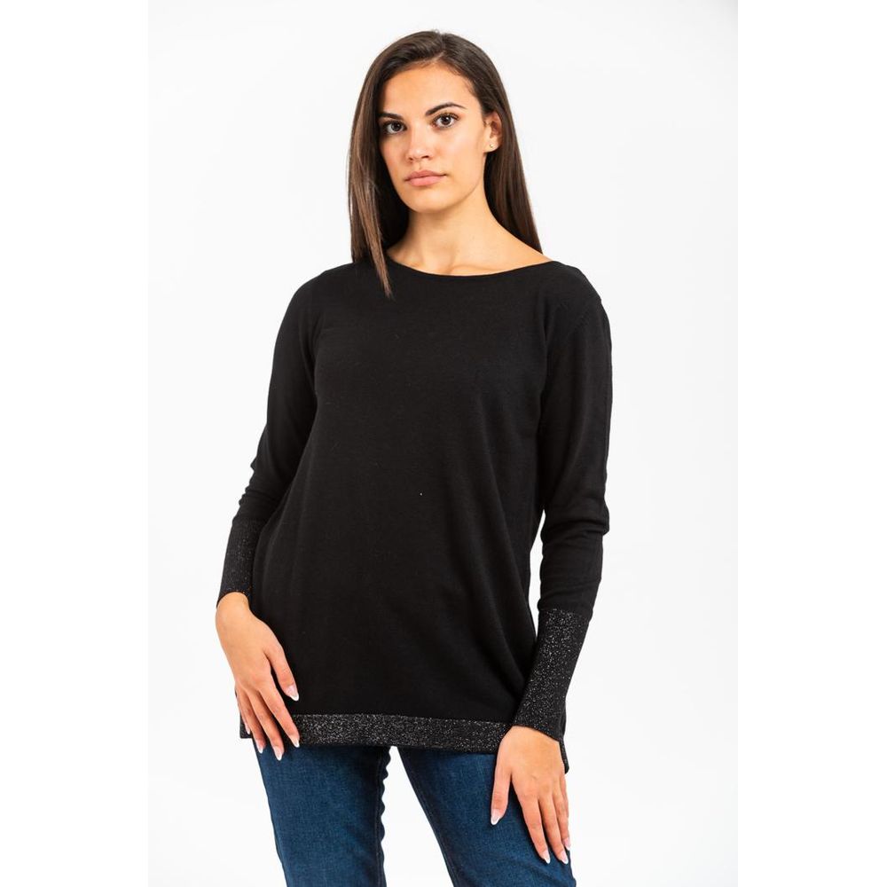Gas Schwarzer Kaschmirpullover
