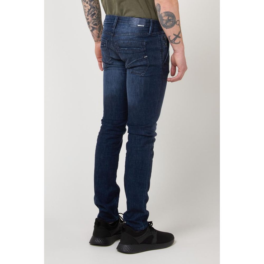 Gas Blaue Baumwoll-Jeans im Slim Fit