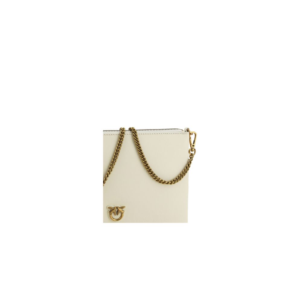 PINKO Beige Kalbsleder Bos Taurus Schultertasche