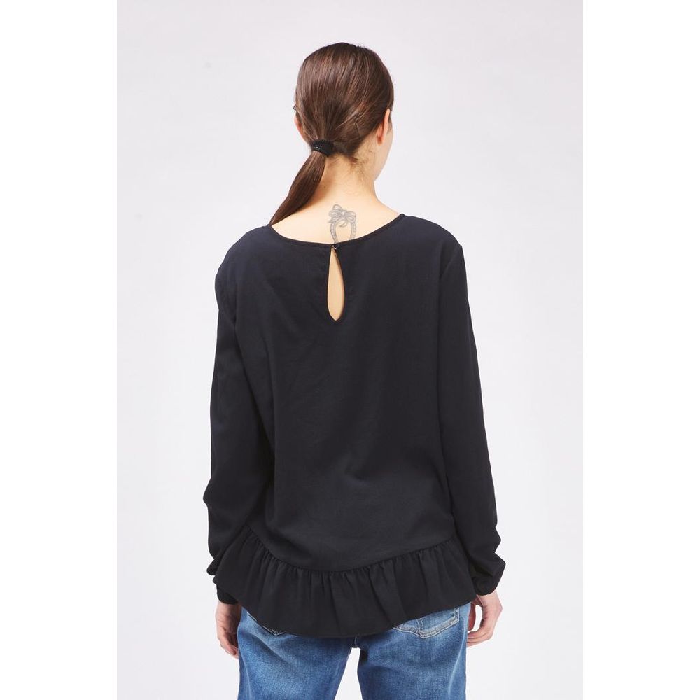 Gas Schwarzes Langarmshirt aus Polyester