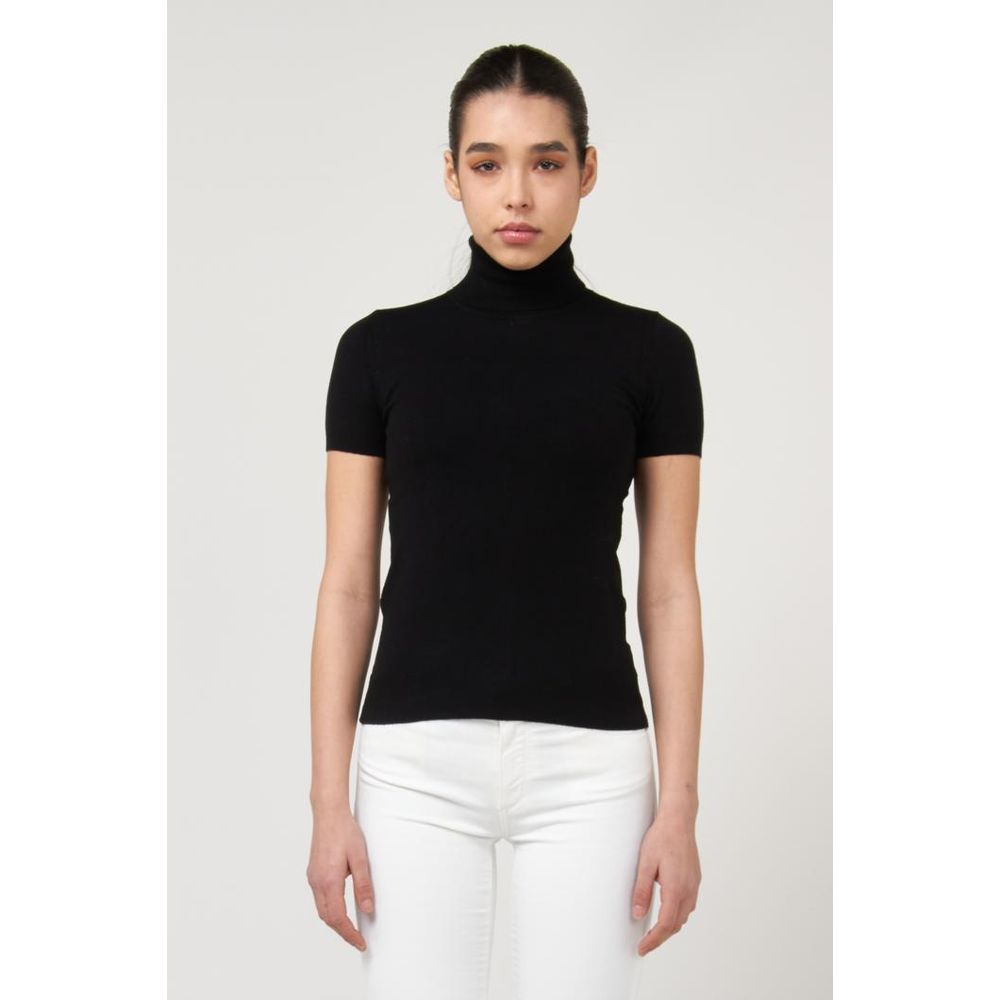 Gas Schwarzer Rollkragenpullover aus Viskose