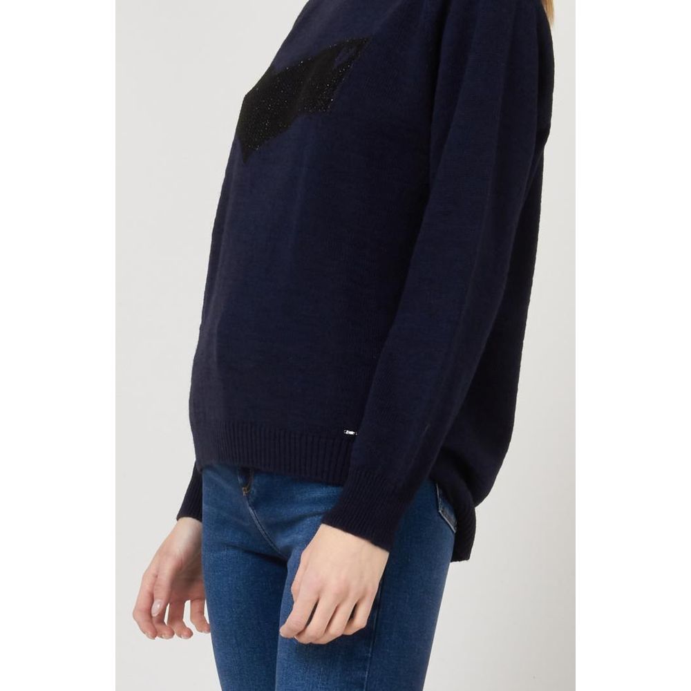 Gas Blauer Marabou-Pullover