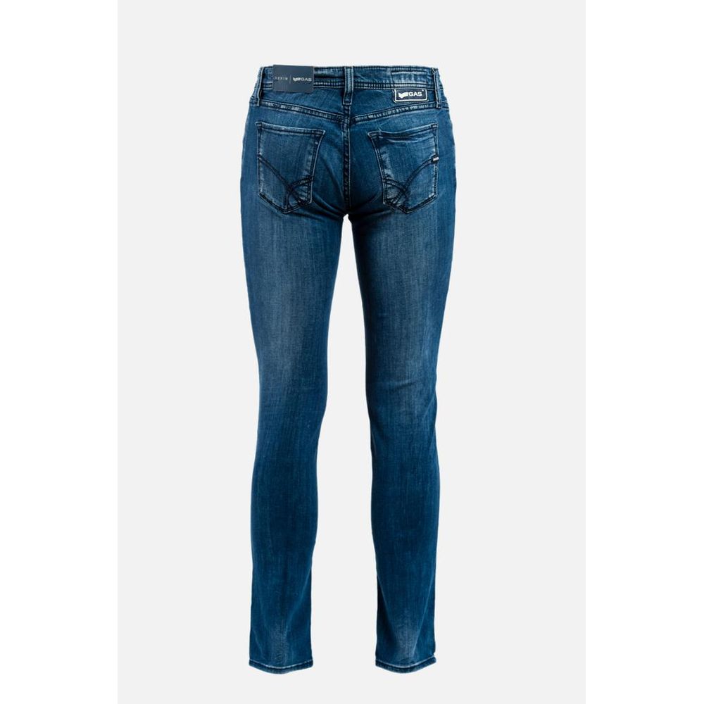 Gas Blaue Baumwoll-Jeans im Slim Fit