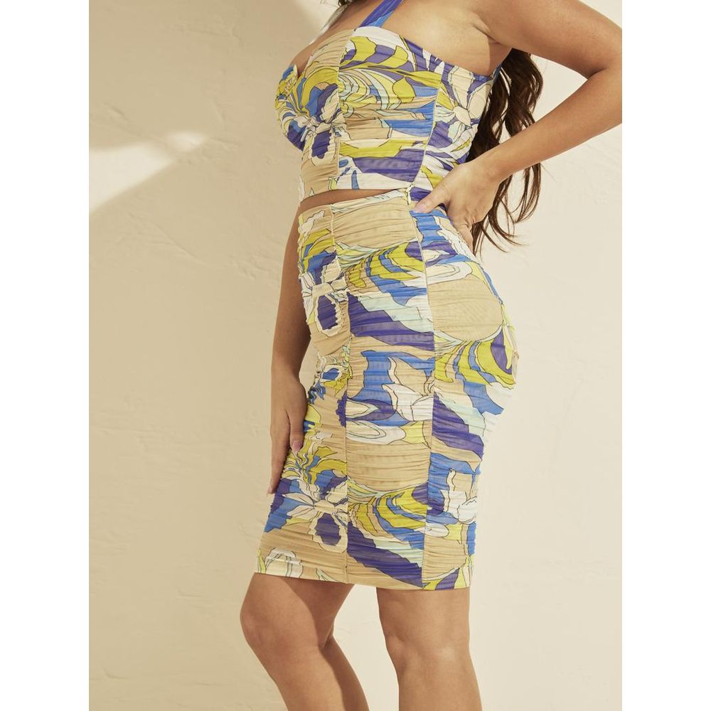 Guess Mehrfarbiger Midirock aus Polyamid