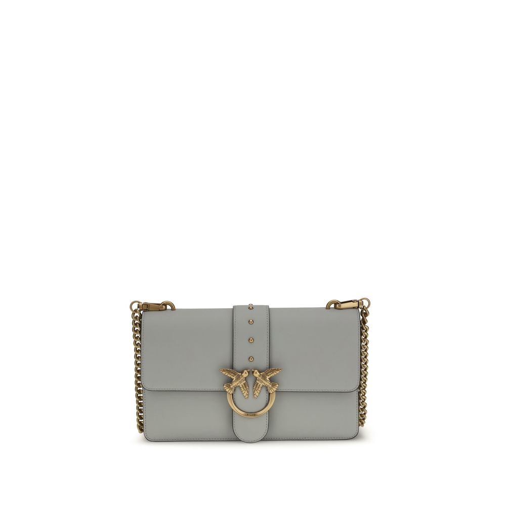 PINKO Graue Bos Taurus Kalbsleder Schultertasche
