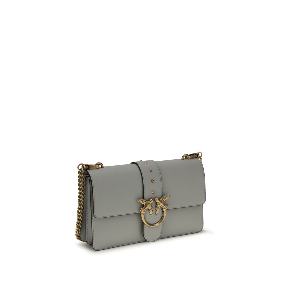 PINKO Graue Bos Taurus Kalbsleder Schultertasche