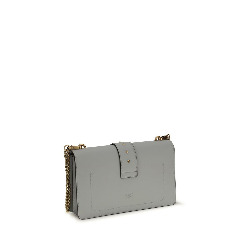 PINKO Graue Bos Taurus Kalbsleder Schultertasche
