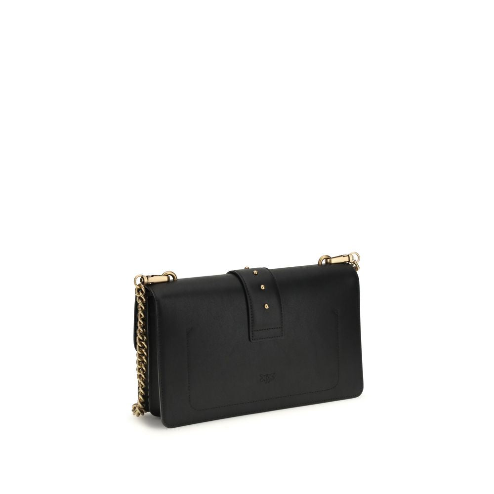 PINKO Schwarze Bos Taurus Kalbsleder Schultertasche