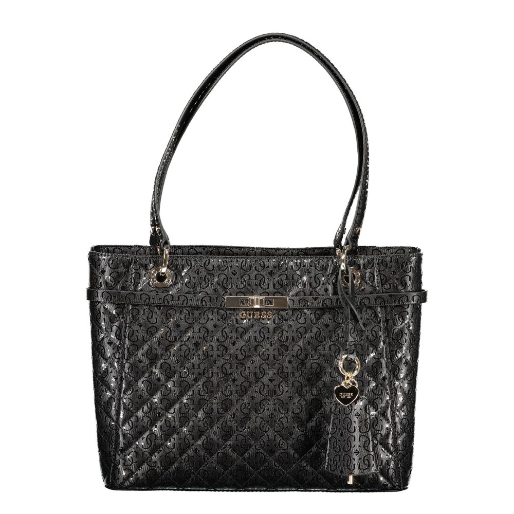 Guess Jeans Schwarze Damen-Handtasche aus Polyurethan