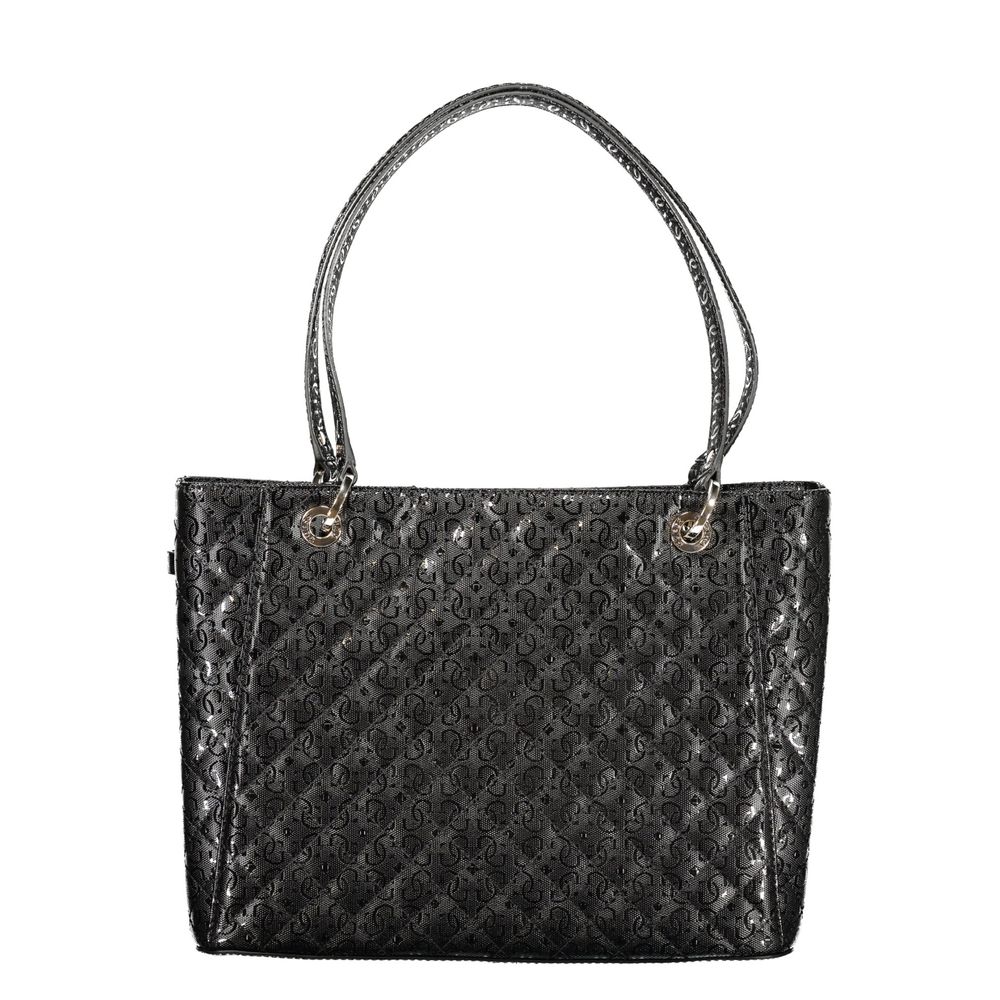 Guess Jeans Schwarze Damen-Handtasche aus Polyurethan