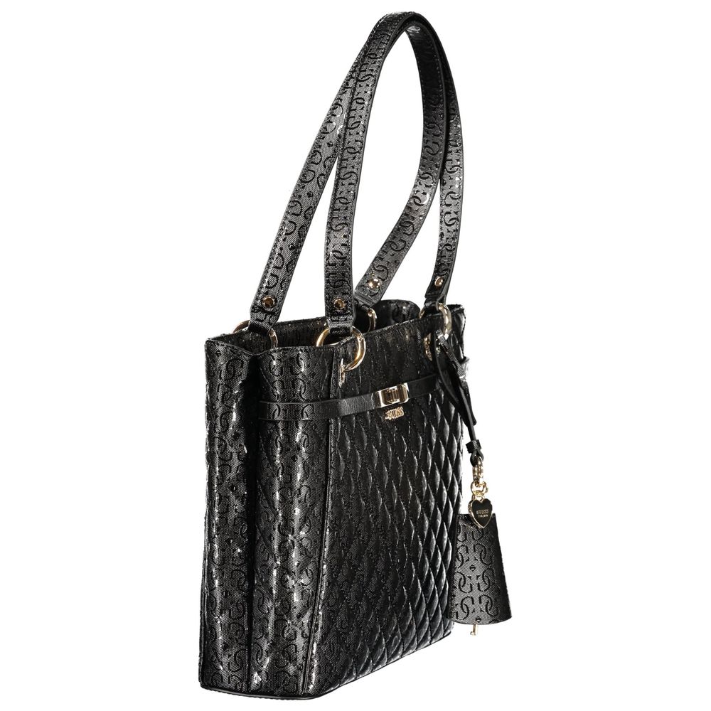 Guess Jeans Schwarze Damen-Handtasche aus Polyurethan