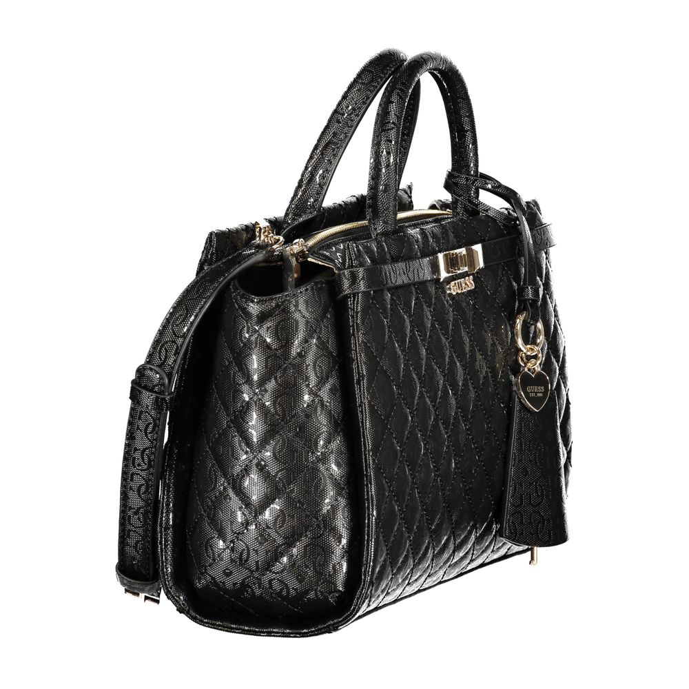 Guess Jeans Schwarze Damen-Handtasche aus Polyurethan