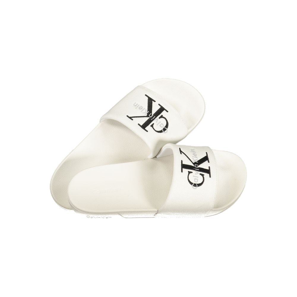 Calvin Klein Weiße Herren-Slipper aus Polyurethan