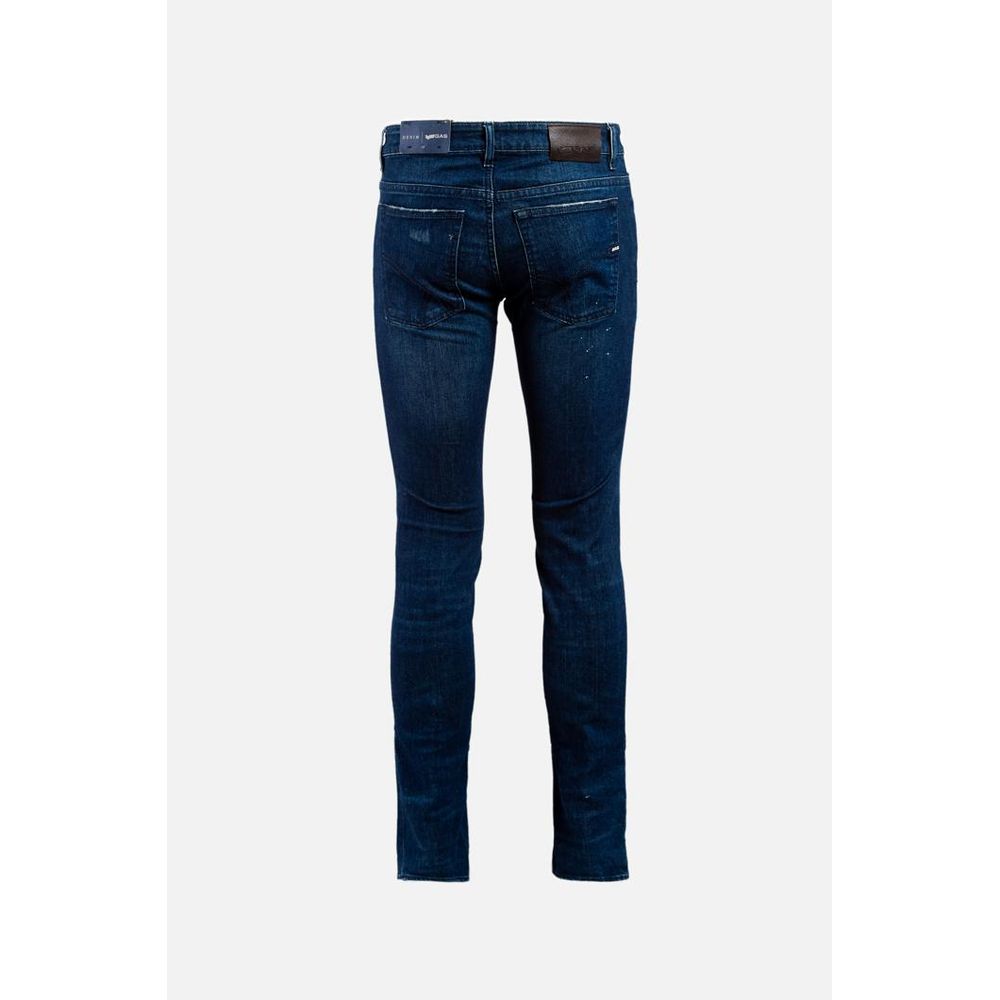 Gas Blaue Baumwoll-Skinny-Jeans