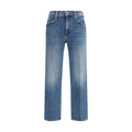 Mother Denim Blaue Baumwolljeans im Relaxed Fit