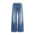 Mother Denim Blaue Baumwoll-Jeans mit ausgestelltem Bein