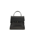 Moschino Schwarze Kalbsleder Bos Taurus Handtasche