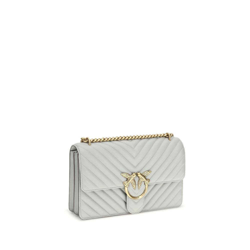 PINKO Graue Bos Taurus Kalbsleder Schultertasche