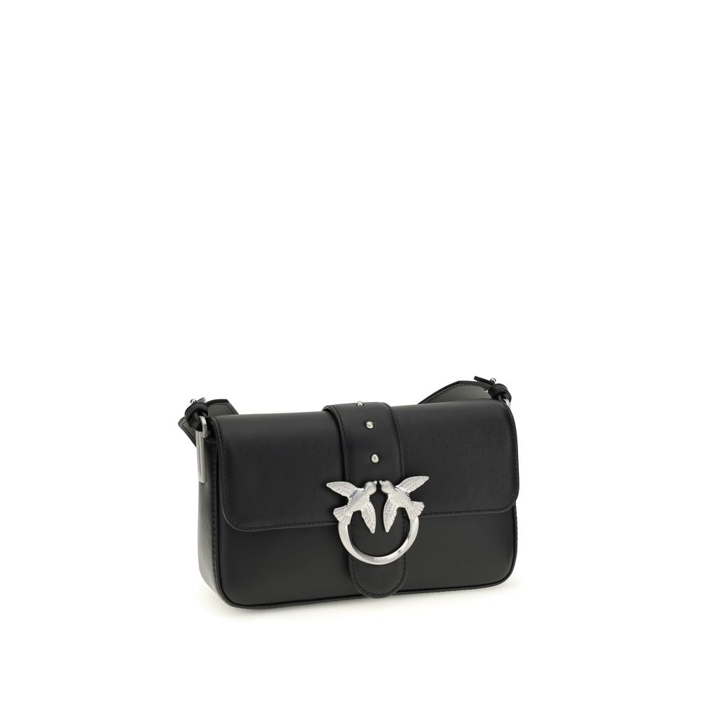 PINKO Schwarze Bos Taurus Kalbsleder Schultertasche