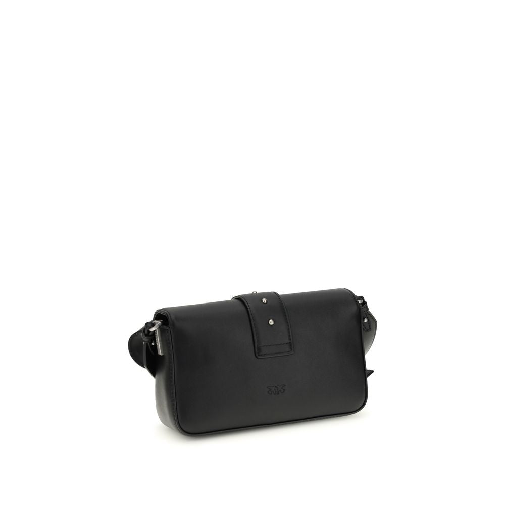 PINKO Schwarze Bos Taurus Kalbsleder Schultertasche