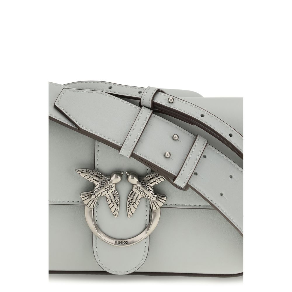 PINKO Graue Bos Taurus Kalbsleder Schultertasche