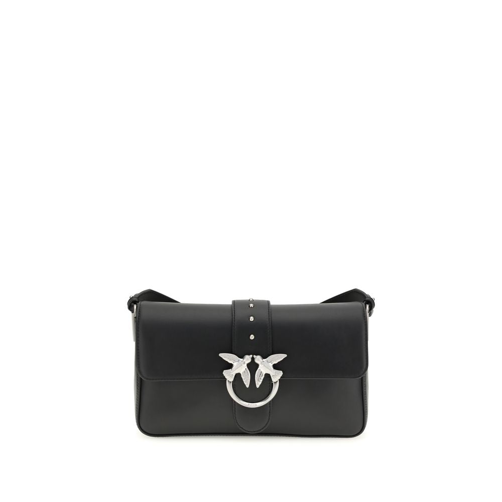 PINKO Schwarze Leder Umhängetasche