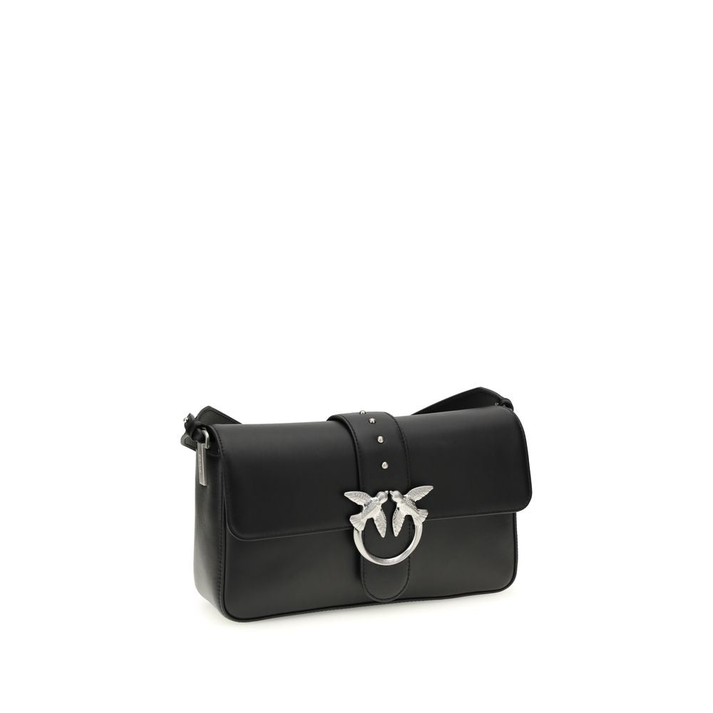 PINKO Schwarze Leder Umhängetasche