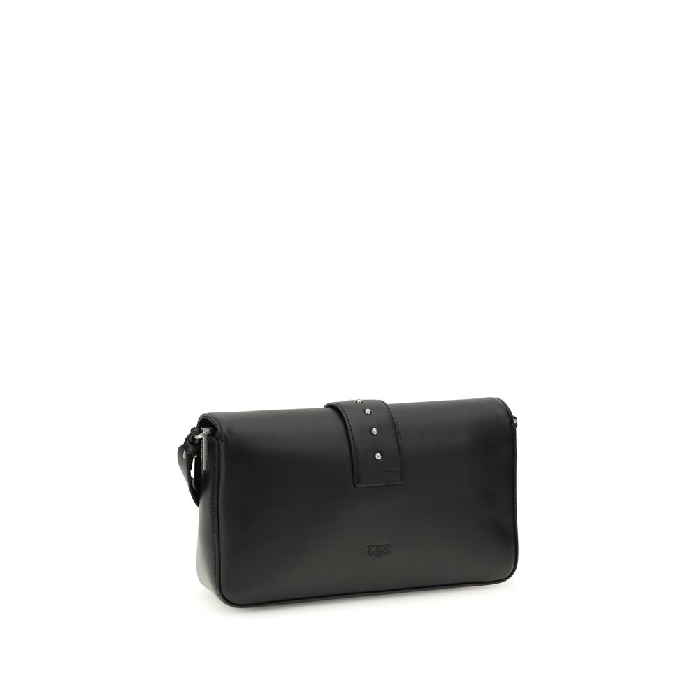 PINKO Schwarze Leder Umhängetasche