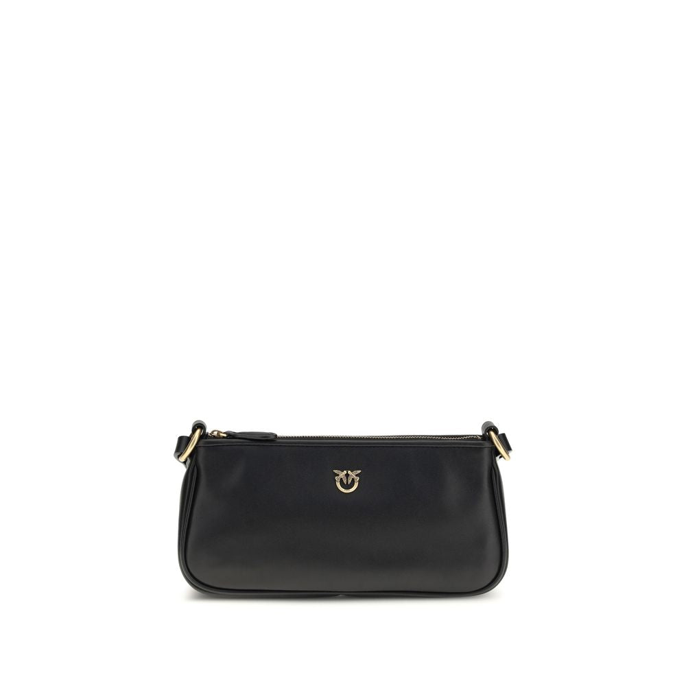PINKO Schwarze Bos Taurus Kalbsleder Schultertasche