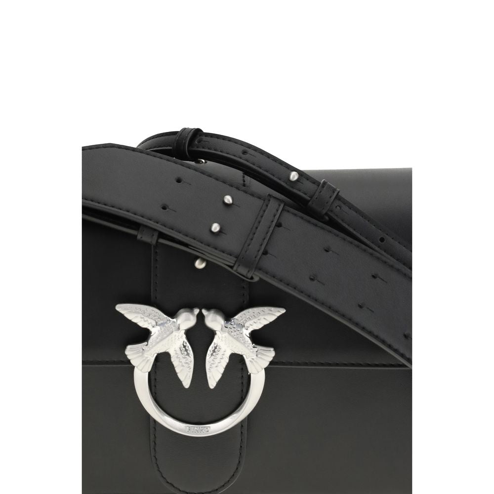 PINKO Schwarze Leder Umhängetasche