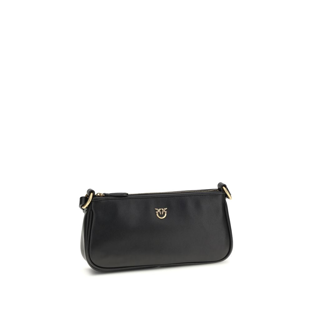 PINKO Schwarze Bos Taurus Kalbsleder Schultertasche