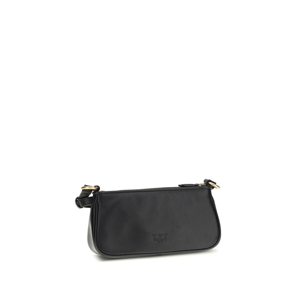 PINKO Schwarze Bos Taurus Kalbsleder Schultertasche