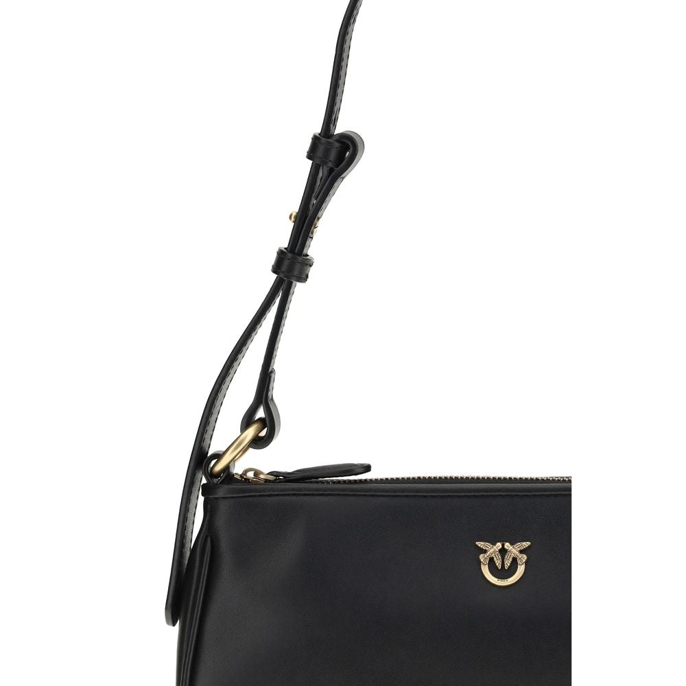PINKO Schwarze Bos Taurus Kalbsleder Schultertasche