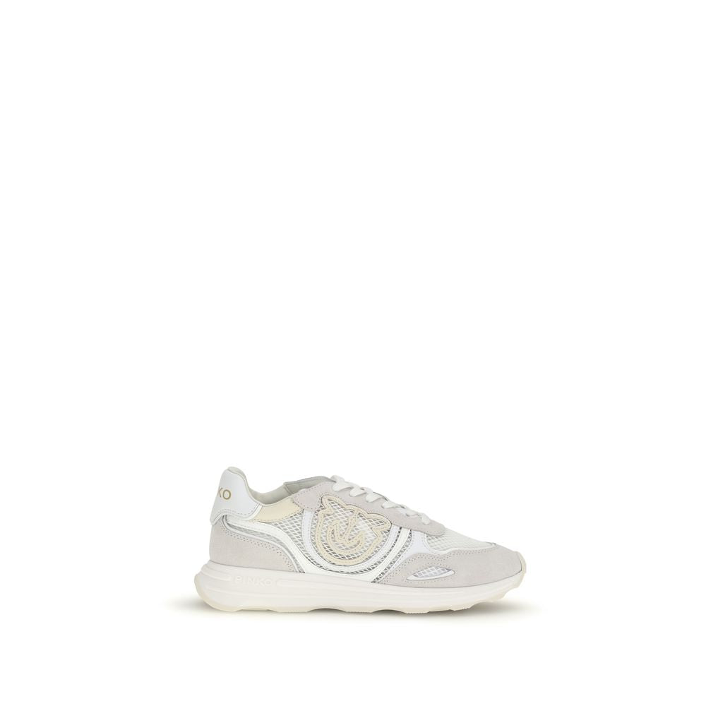 PINKO Weiße Kalbsleder Bos Taurus Athletic Sneaker