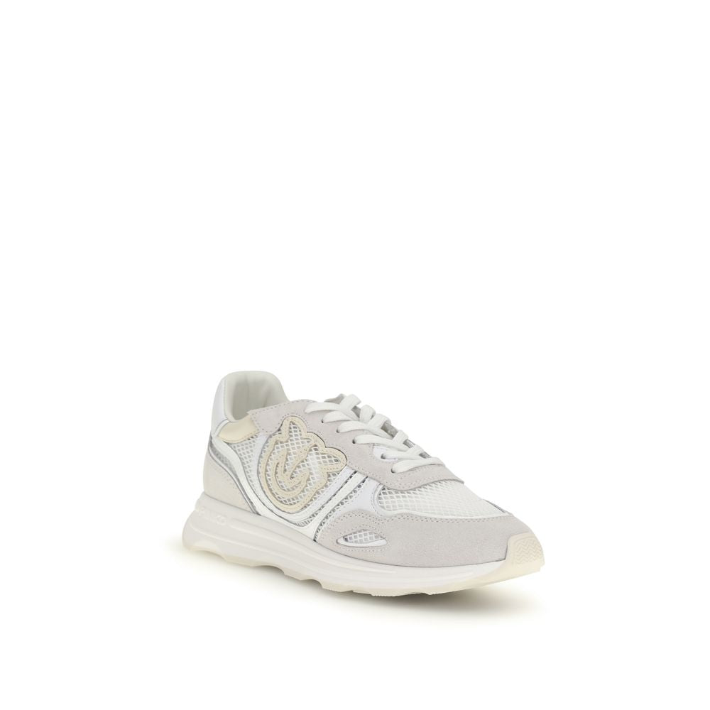PINKO Weiße Kalbsleder Bos Taurus Athletic Sneaker