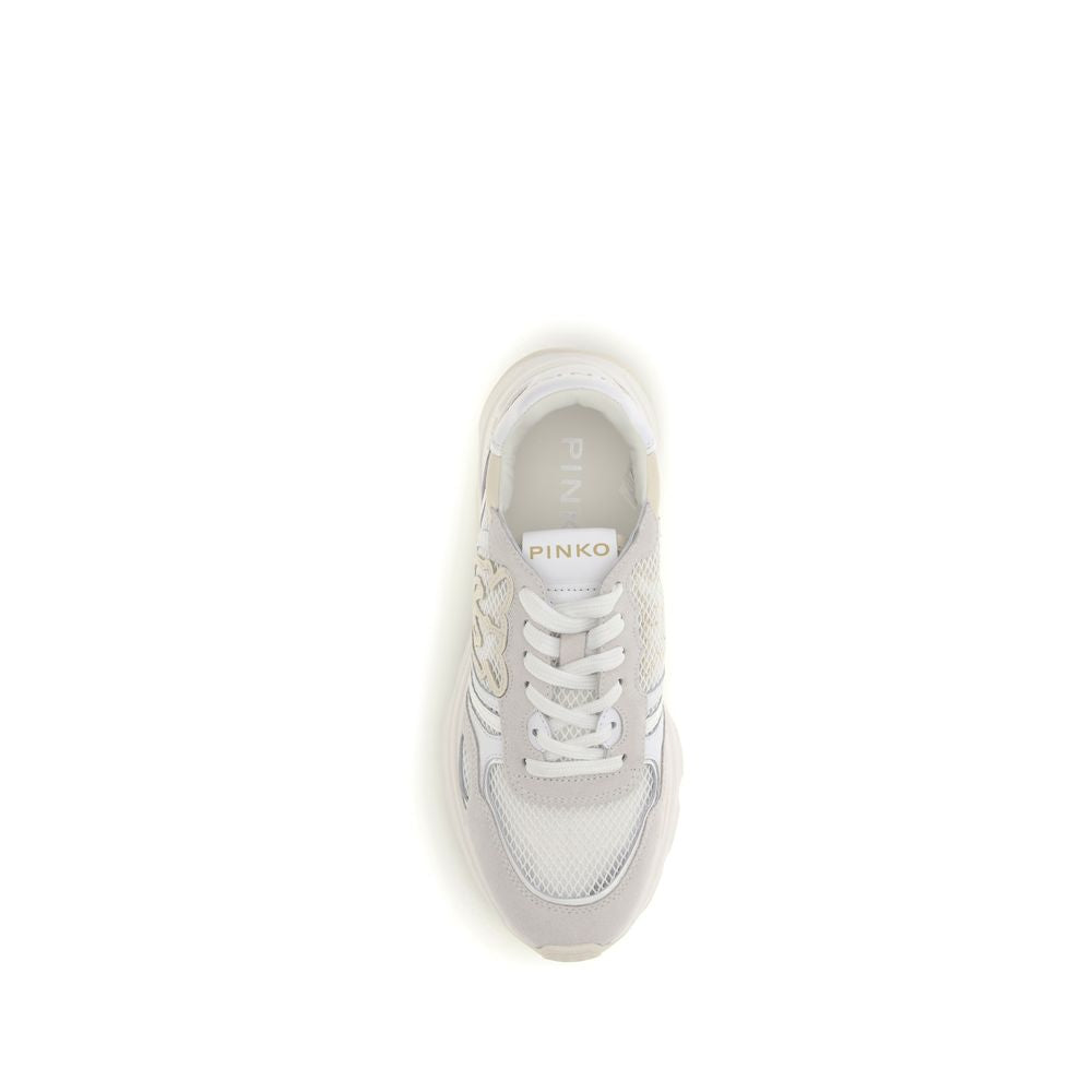 PINKO Weiße Kalbsleder Bos Taurus Athletic Sneaker