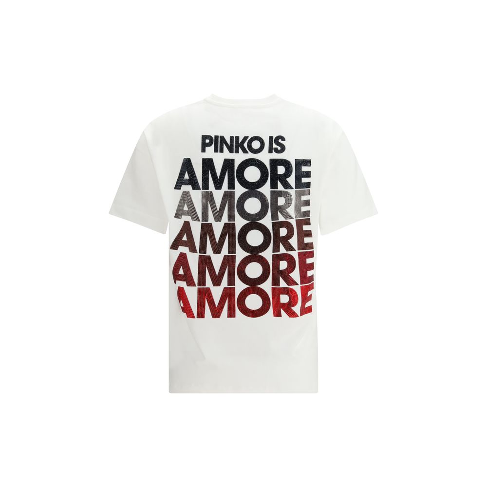 PINKO Weißes Baumwoll-T-Shirt