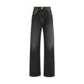 Versace Schwarze Baumwoll-Jeans mit geradem Bein