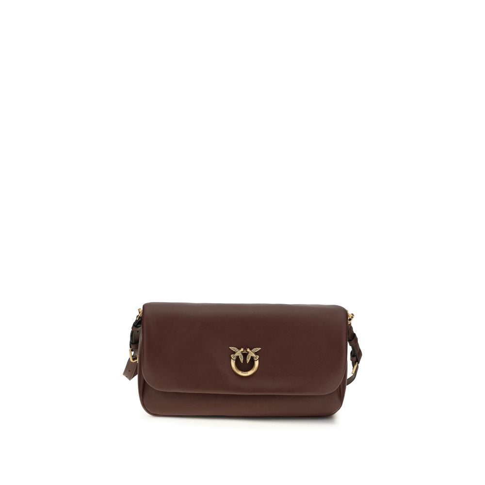 PINKO Braune Kalbsleder Bos Taurus Schultertasche