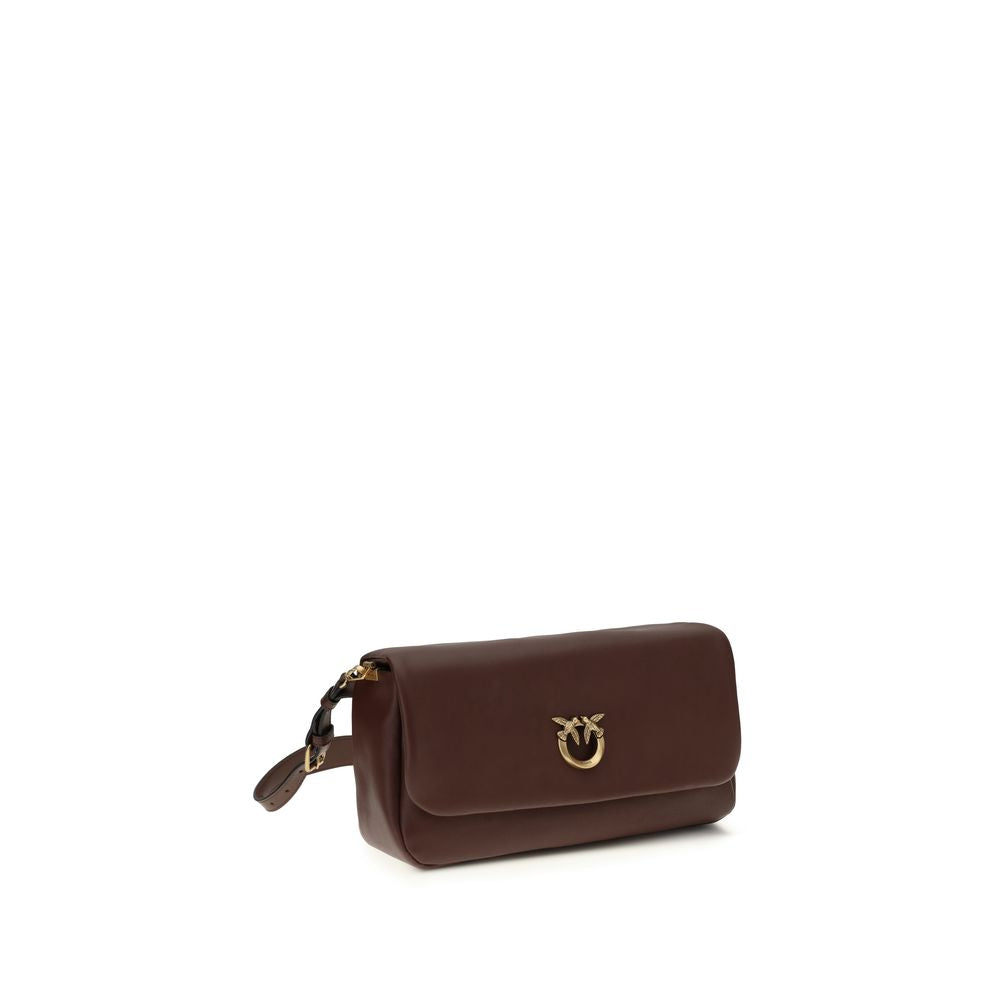 PINKO Braune Kalbsleder Bos Taurus Schultertasche
