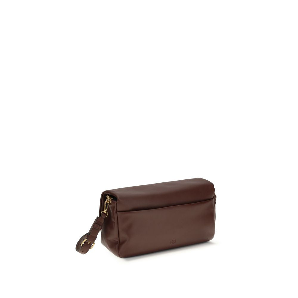 PINKO Braune Kalbsleder Bos Taurus Schultertasche