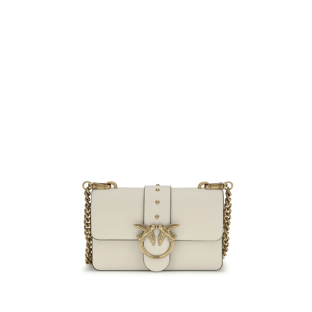 PINKO Beige Kalbsleder Bos Taurus Schultertasche